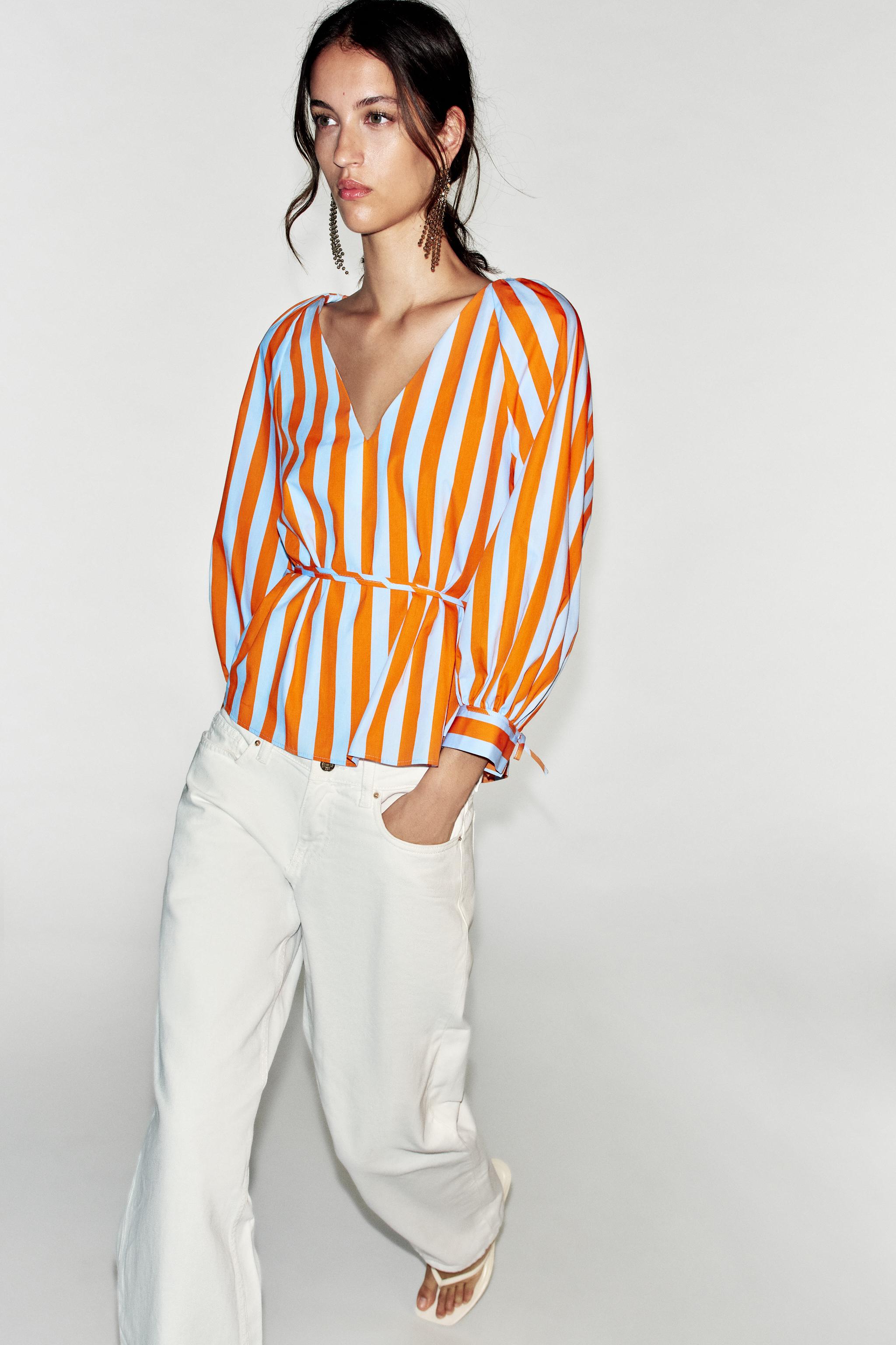 STRIPED SHIRT WITH SLIM BELT